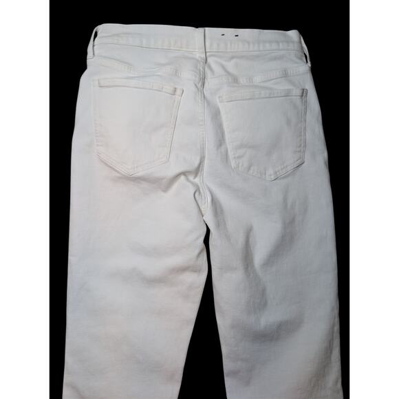 Gap White Kick Fit High Rise Raw Hem Casual Classic Stretchy Jeans Size 30/10T - Picture 5 of 9